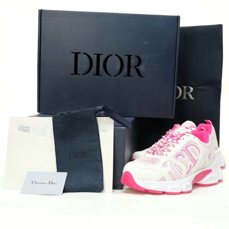 【AT10825】ディオール Dior Chronoシリーズ ハイカットスニーカー バービーピンク＆ホワイト おしゃれなファッションランニングシューズ | Christian Dior