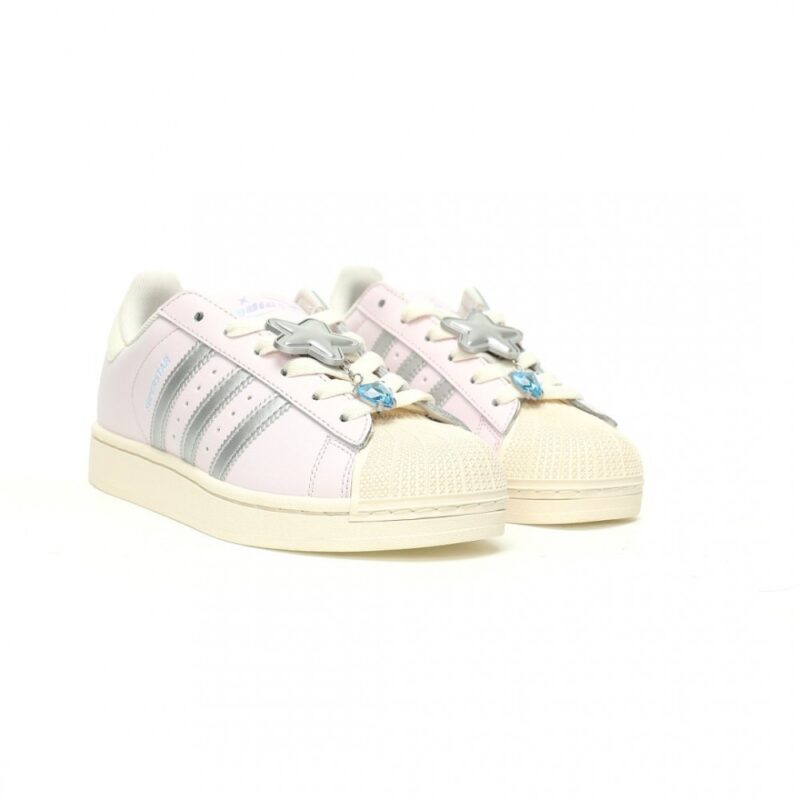 【AT10843】アディダス・オリジナルス スーパースターII 2.0パープル＆シルバーレザースニーカー | Adidas Superstar