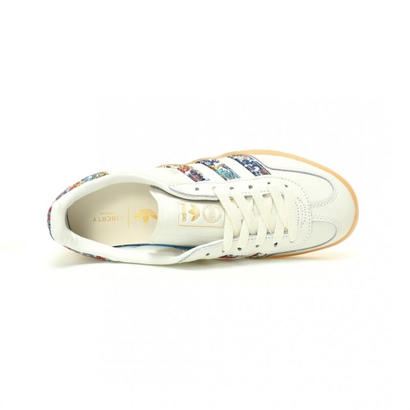 【AT11002】アディダス ガゼル インドア アントロコロシリーズのアイボリー花柄スウェードスニーカー | Adidas Originals