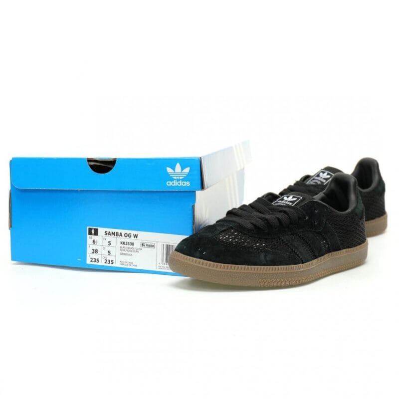 【AT11206】アディダスオリジナルスサンバOGクラシックブラックメッシュスニーカー | Adidas
