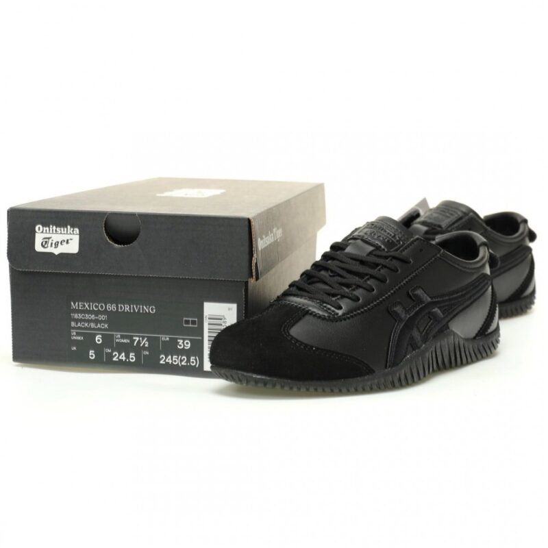 【AT11232】Onitsuka Tiger Mexico 66 Driving スニーカー | ブラックカラーの高級素材と快適な履き心地 | Onitsuka Tiger