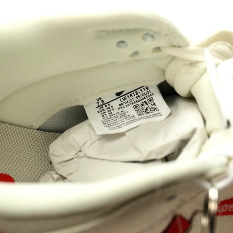 【AT11255】Nike x Stussy x Supreme スニーカー レッドアクセント付きオフホワイトカラーデザイン | Nike x Stussy