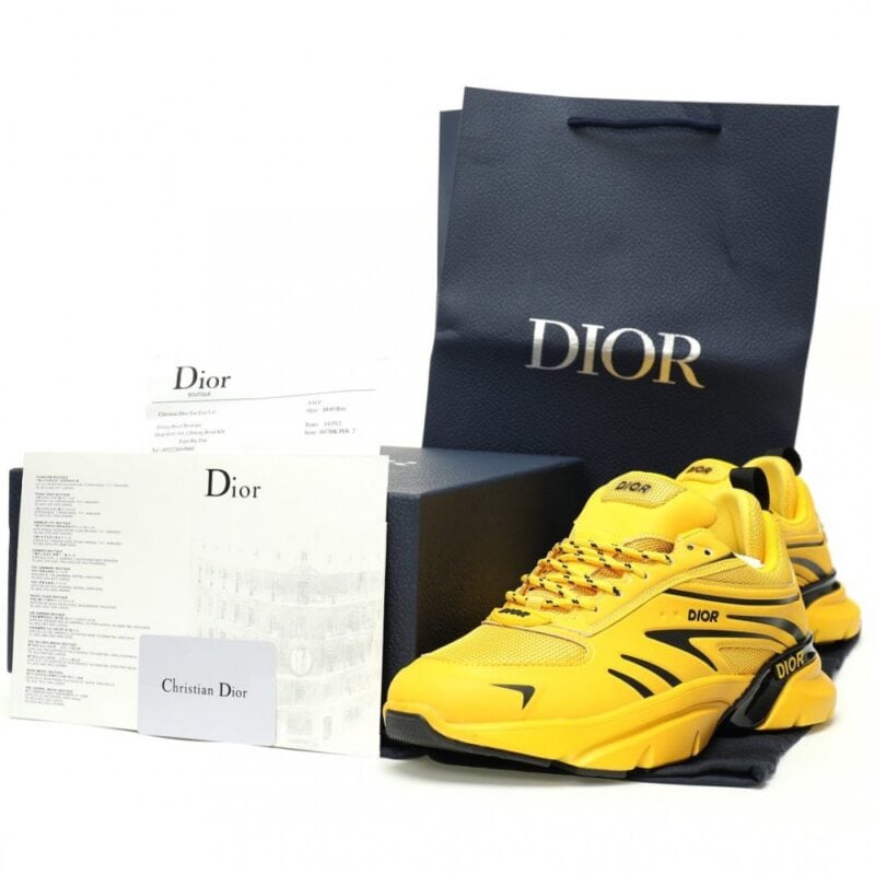 【AT11378】ディオールDiorスポーツシューズ - 贅沢なランニングスニーカー、明るいイエローとブラックのデザイン | Dior