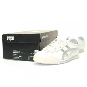 【AT11382】オニツカタイガー Onitsuka Tiger Mexico 66 レトロランニングシューズ 白銀 ストライプ 牛革素材 伝統的なブランド 日常 軽量 グリップ力 無尽ノ快適 | Onitsuka Tiger