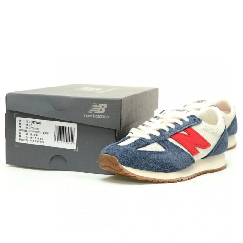 【AT11409】New Balance U471シリーズ レトロランニングシューズ 海藍・赤・白 軽量Cushion EVAソール | New Balance