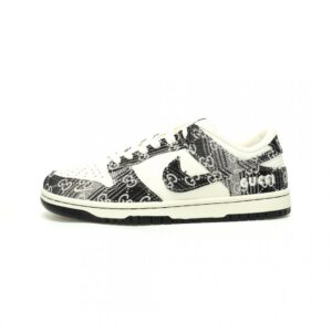 【AT11426】Gucci x Nike SB Dunk Low コラボ スニーカー 新作デニムキャンバス ブラックベージュ クラシックなストリートスタイル | Gucci x Nike