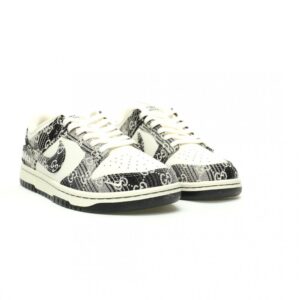 【AT11426】Gucci x Nike SB Dunk Low コラボ スニーカー 新作デニムキャンバス ブラックベージュ クラシックなストリートスタイル | Gucci x Nike
