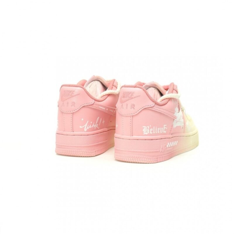 【AT11540】Nike Air Force 1 グラデーションピンク＆イエローストリートファッションスニーカー | Off White x Nike