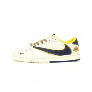 【AT11568】Travis ScottとNike Dunk Lowコラボ！クリーム&青色デザイン、ストリートファッションに最適 | Travis Scott Nike