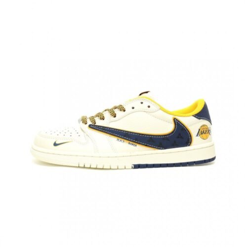【AT11568】Travis ScottとNike Dunk Lowコラボ！クリーム&青色デザイン、ストリートファッションに最適 | Travis Scott Nike