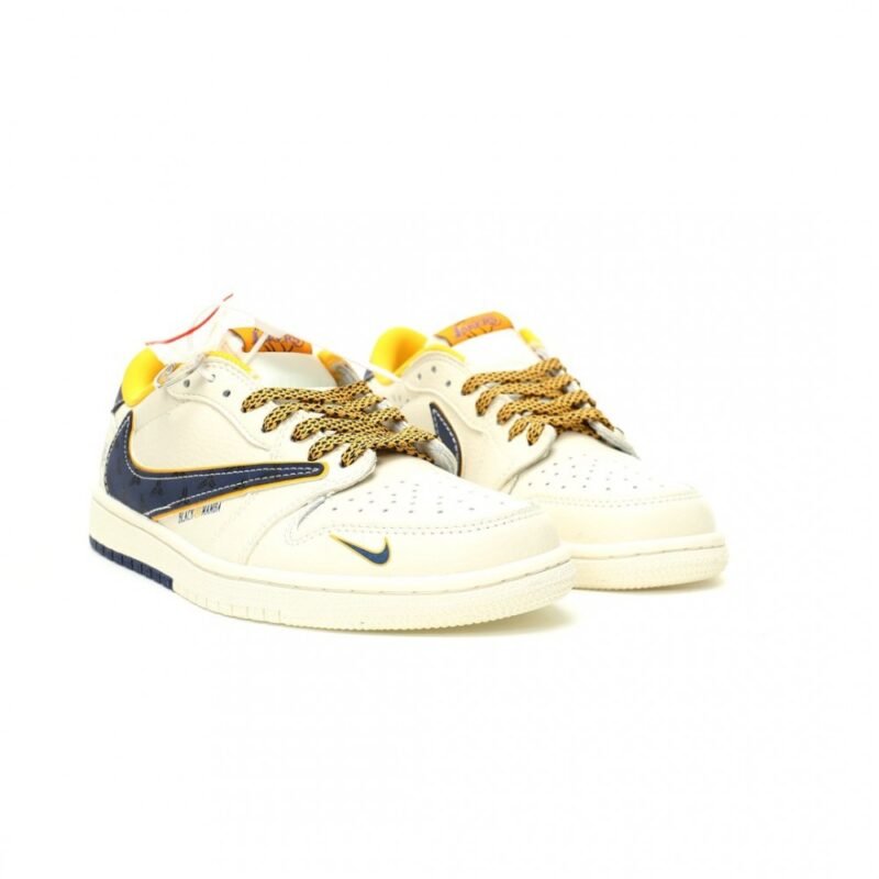 【AT11568】Travis ScottとNike Dunk Lowコラボ！クリーム&青色デザイン、ストリートファッションに最適 | Travis Scott Nike