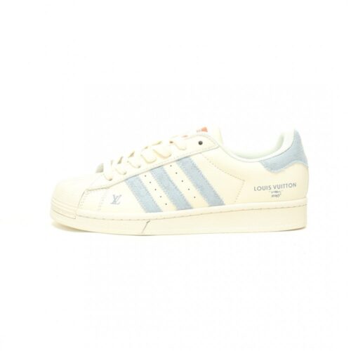 【AT11719】ルイヴィトン x アディダスオリジナルスミルキーホワイト&スカイブルー スニーカー LV x Adidas | Louis Vuitton x Adidas