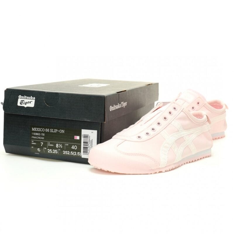 【AT11756】Onitsuka Tiger メキシコ 66 スリッポンシューズ ピンク ポリエステル素材 オルソライトインソール MDフォームゴム アウトソール | Onitsuka Tiger