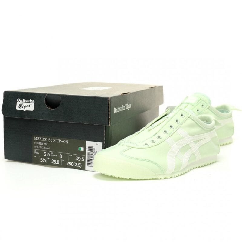 【AT11758】Onitsuka Tiger Mexico 66 Slip-On スリップオンシューズ | クリームグリーン レトロなスポーツ美学 | Onitsuka Tiger