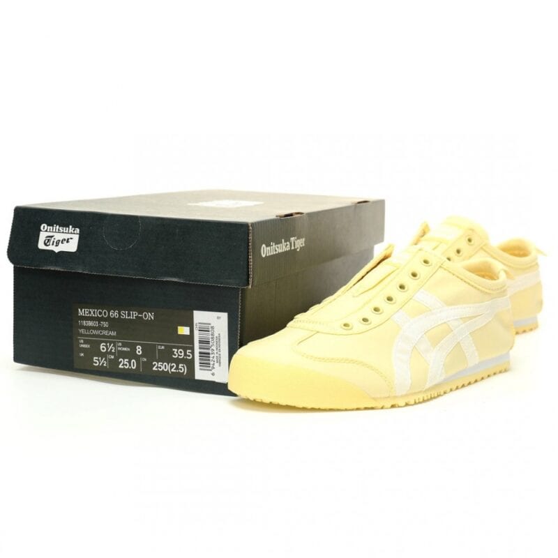 【AT11759】オニツカタイガーMexico 66 Slip-On クリームイエロー レトロランニングシューズ | Onitsuka Tiger