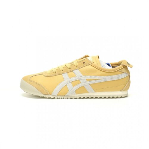 【AT11760】Onitsuka Tiger鬼塚虎 Mexico 66 レザースニーカー レモンイエロー/ホワイト | Onitsuka Tiger