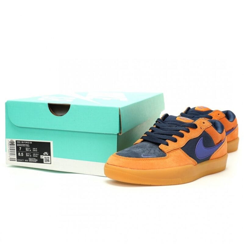 【AT11775】Nike SB Force 58 サンオレンジ ミッドナイトネイビー配色 スケートシューズ | Nike x Air Force 1