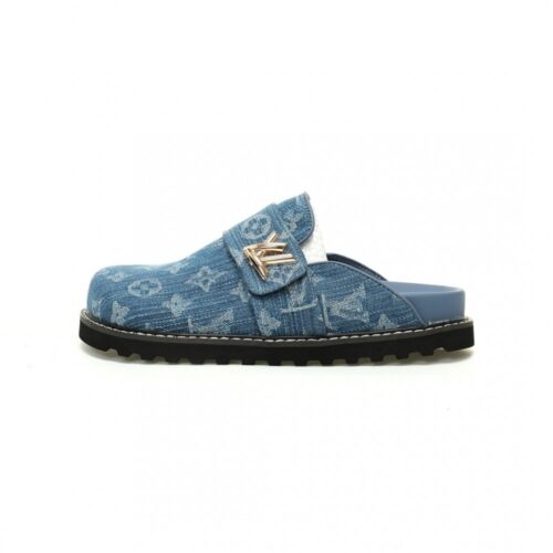 【AT11827】Louis Vuittonのブルーモノグラムデニムミュールサンダル | Louis Vuitton