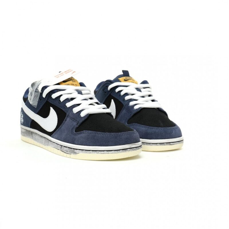 【AT11887】Nike SB Dunk Low Pro PRM スケートボードシューズ - ネイビー&ブラックカラー | Dunk