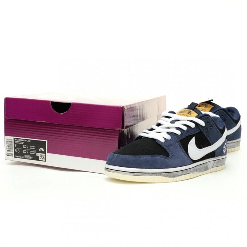 【AT11887】Nike SB Dunk Low Pro PRM スケートボードシューズ - ネイビー&ブラックカラー | Dunk