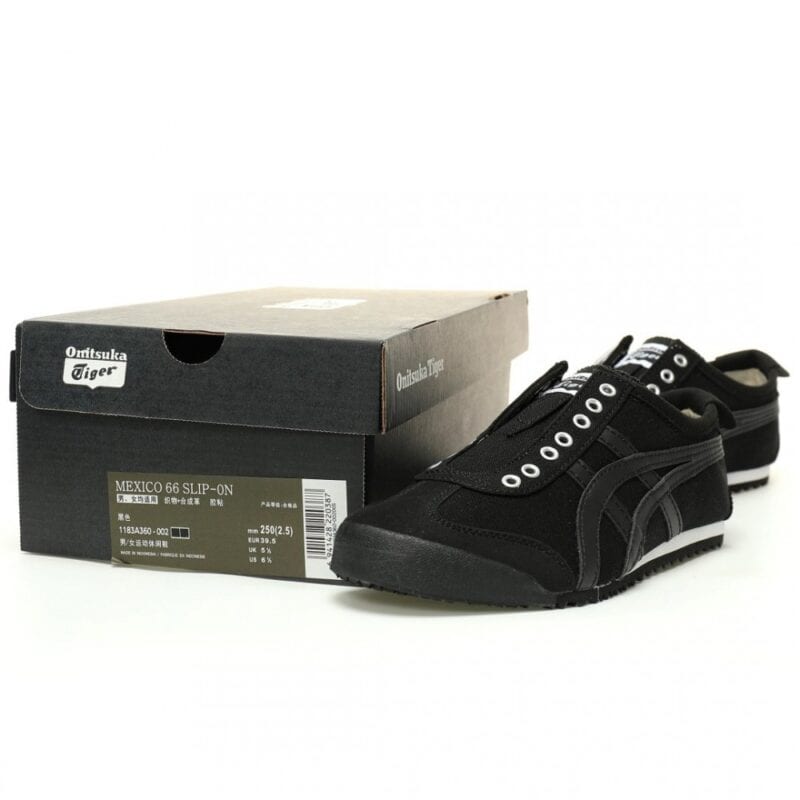 【AT11898】Onitsuka Tiger　オニツカタイガーMexico 66 スリップオンブラック　高密度キャンバススニーカー | Onitsuka Tiger
