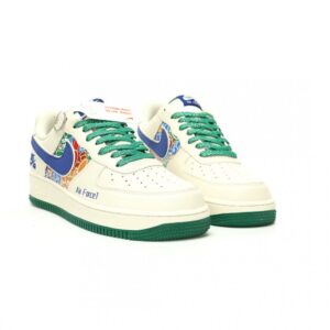 【AT11906】Nike Air Force 1 '07 Low グラフィティカスタムカラーデザイン青緑アクセント | Nike Air Force 1