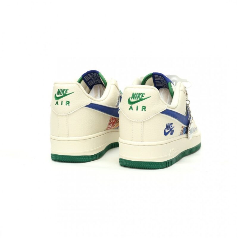 【AT11906】Nike Air Force 1 '07 Low グラフィティカスタムカラーデザイン青緑アクセント | Nike Air Force 1