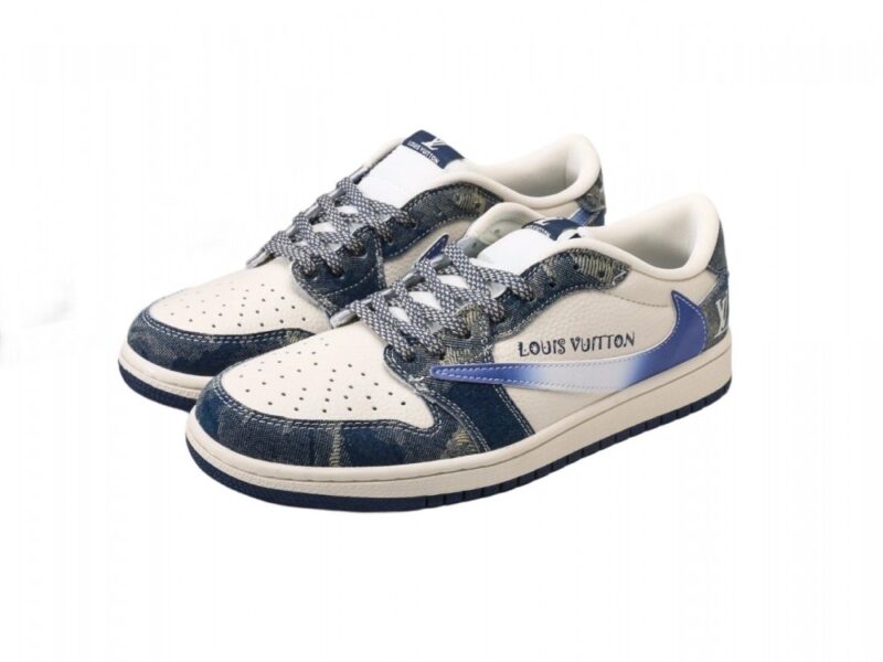 【AT11912】Jordan x Fragment Design x Travis Scott x Louis Vuittonのリザードスキンスニーカー | Louis Vuitton x Nike