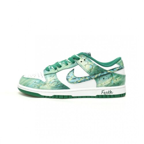 【AT12084】Nike SB Dunk Lowホワイトグリーンウィロー涂鸦 スケートボードシューズ | Dunk