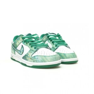 【AT12084】Nike SB Dunk Lowホワイトグリーンウィロー涂鸦 スケートボードシューズ | Dunk