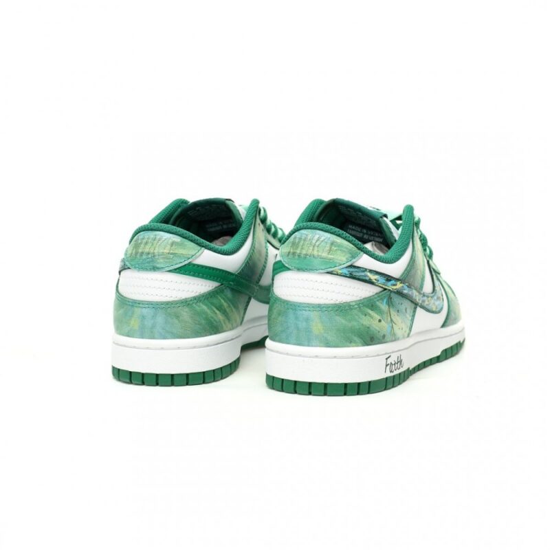 【AT12084】Nike SB Dunk Lowホワイトグリーンウィロー涂鸦 スケートボードシューズ | Dunk