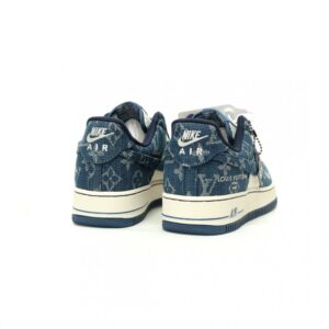 【AT12107】ルイ・ヴィトン×ナイキ コラボ スニーカー - リジットブルー＆クリームデニム エアフォース1 | Louis Vuitton x Nike
