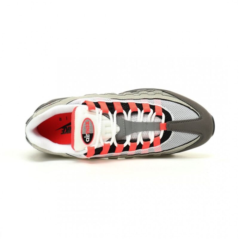 【AT12153】ナイキ Air Max 95 グレー ソーラーレッドメンズランニングシューズ | Air Max