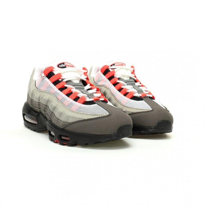 【AT12153】ナイキ Air Max 95 グレー ソーラーレッドメンズランニングシューズ | Air Max