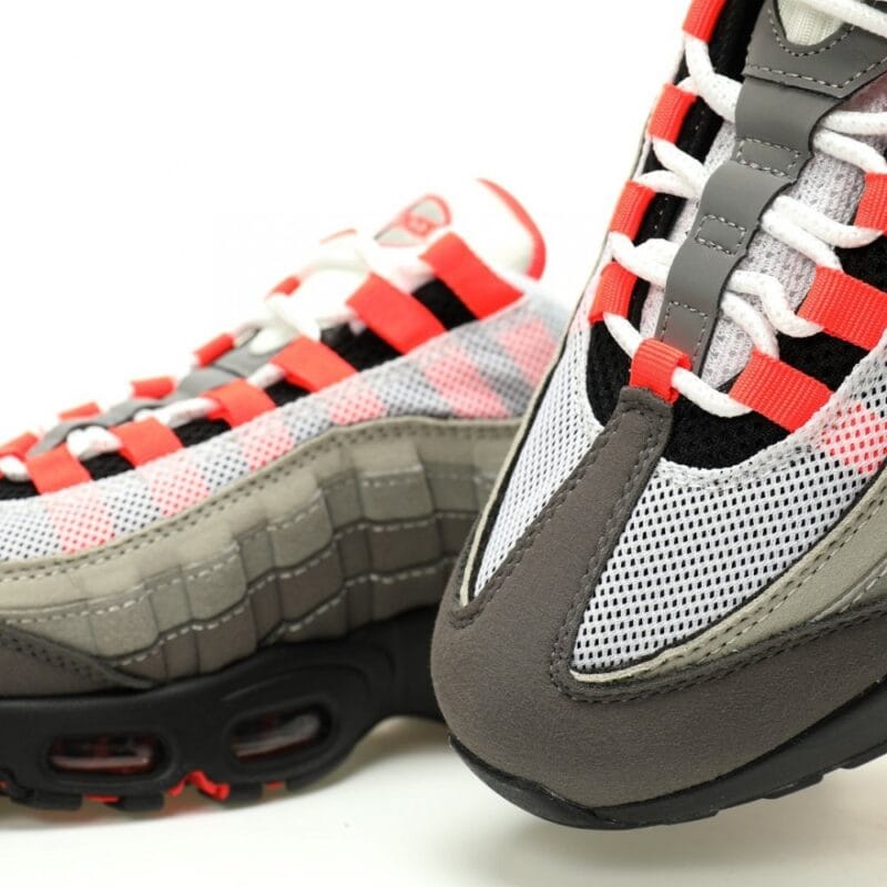 【AT12153】ナイキ Air Max 95 グレー ソーラーレッドメンズランニングシューズ | Air Max