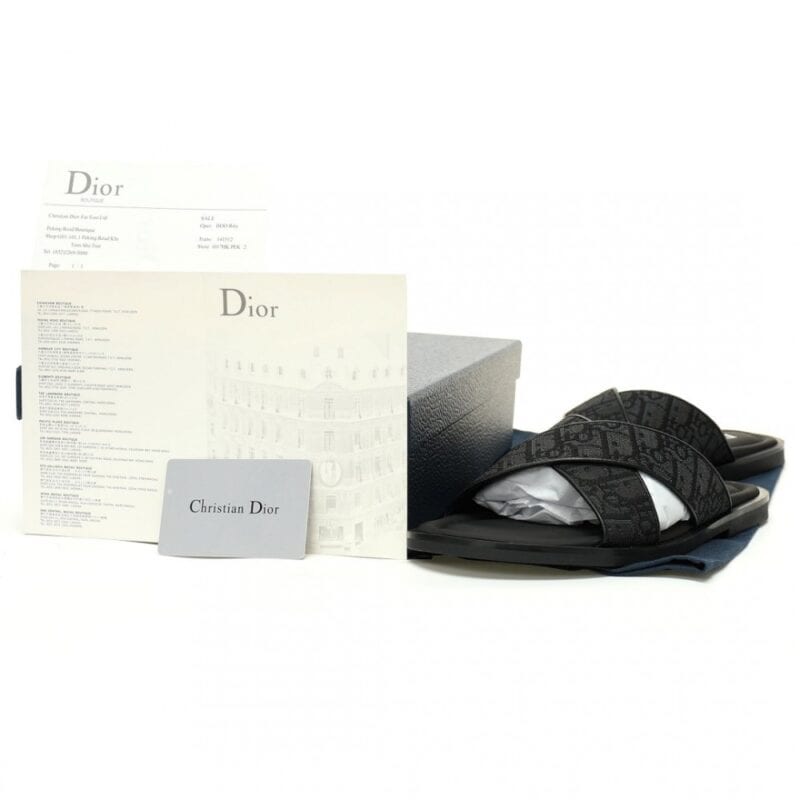【AT12169】ディオールAliasシリーズの黒色クロスストラップサンダル - 高級フランスデザイン | Christian Dior