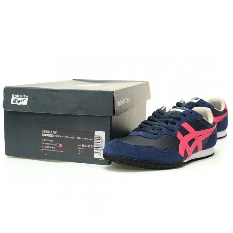 【AT12270】Onitsuka Tiger鬼塚虎 Serrano 塞拉诺シリーズ 海軍ブルーとバラのローカットカジュアルシューズ | Onitsuka Tiger