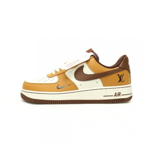 【AT12285】ルイ・ヴィトン × ナイキ Air Force 1 コラボレーションスニーカー - 高級カウレザー製クラシックストリートシューズ | Louis Vuitton x Nike