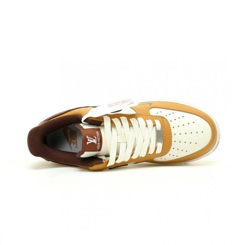 【AT12285】ルイ・ヴィトン × ナイキ Air Force 1 コラボレーションスニーカー - 高級カウレザー製クラシックストリートシューズ | Louis Vuitton x Nike