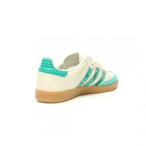 【AT12407】ノースフェイス x アディダスオリジナルス コラボ Samba OG グリーンアイボリー レザースニーカー | The North Face x Adidas