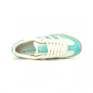【AT12407】ノースフェイス x アディダスオリジナルス コラボ Samba OG グリーンアイボリー レザースニーカー | The North Face x Adidas
