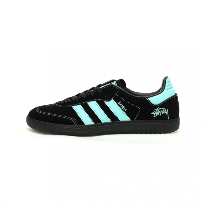【AT12493】Stussy x Adidas Originals Samba OG ブラックティファニーグリーン限定スニーカー | Stussy x Adidas