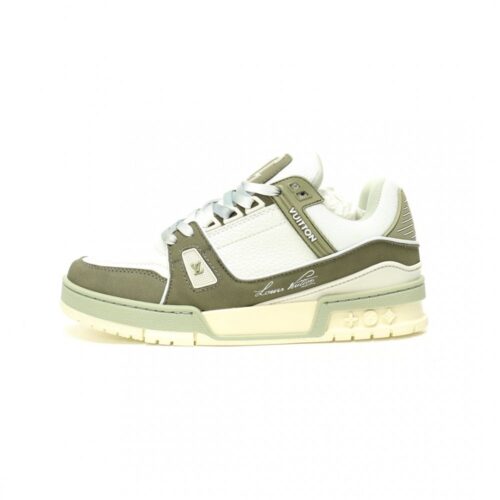 【AT12533】Louis Vuitton（ルイ・ヴィトン）LV Trainerスニーカー: 高級グラデーションカラーのOLIVE GREEN＆WHITEデザイン | Louis Vuitton Paris