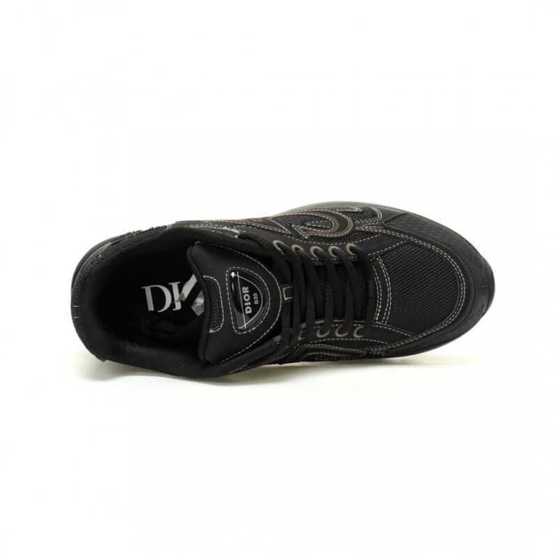 【AT12614】Dior（ディオール）B30シリーズロートップスニーカー：ブラックメッシュ素材とテクノロジーファブリックを使用 | Dior Paris