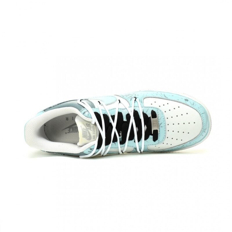【AT12649】Nike Air Force 1 ローカットスニーカー ミントグリーン ホワイト アートグラフィティデザイン | AF1