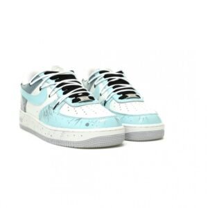 【AT12649】Nike Air Force 1 ローカットスニーカー ミントグリーン ホワイト アートグラフィティデザイン | AF1