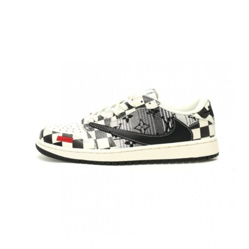 【AT12717】ルイ・ヴィトン x トラビス・スコット x ナイキ エア ジョーダン 1 Lowスニーカー | Nike x Louis Vuitton