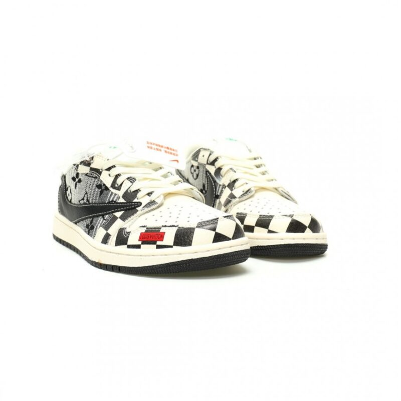 【AT12717】ルイ・ヴィトン x トラビス・スコット x ナイキ エア ジョーダン 1 Lowスニーカー | Nike x Louis Vuitton