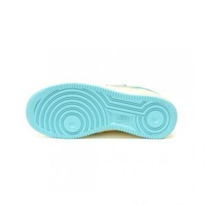 【AT12774】Nike Air Force 1 クリームイエローとブルーのグラフィティデザインスニーカー | OffWhite x Nike