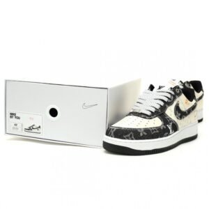 【AT12775】ルイ・ヴィトン x ナイキ Air Force 1: モノグラム柄 デニムカンバス ハイブリッドスニーカー | LV x Nike